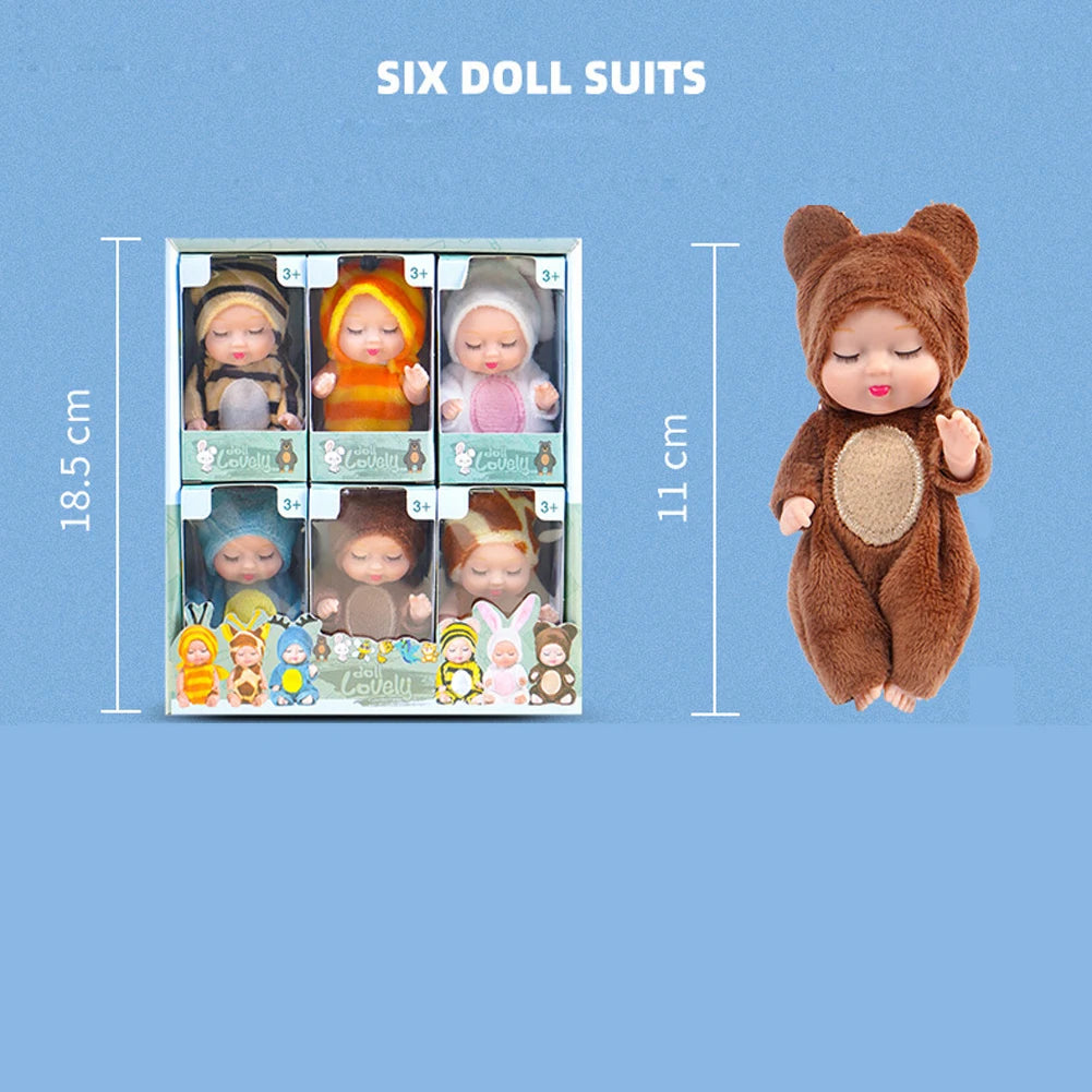 6Pcs Reborn Doll Kit Toy Simulation Princess Dolls Toy Mini Cute