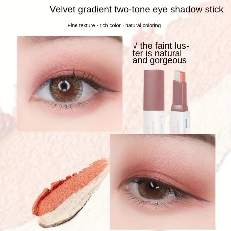 Two Color Gradient Eye Shadow Stick Three Dimensional Natural Without