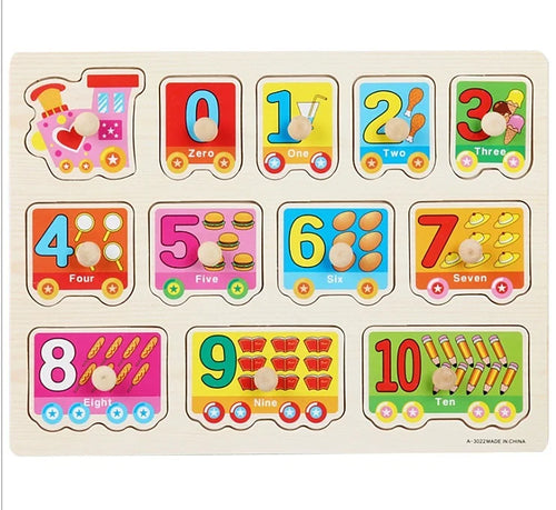 30cm Baby Toys Montessori Wooden Puzzle Hand Grab Board Educational
